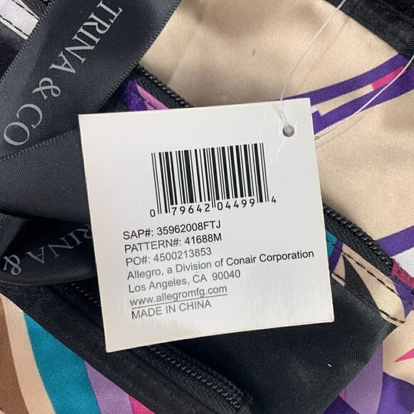 Trina & Co. Cosmetic Bag Set of Three - Multicolor Abstract Print/Black, NWT - Picture 2 of 6